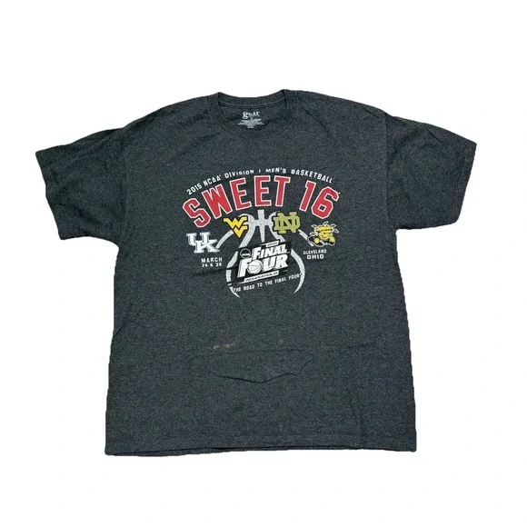 2015 NCAA Sweet 16 Basketball TShirt Kentucky, W Virginia, Notre Dame, Wichita L - Picture 2 of 7